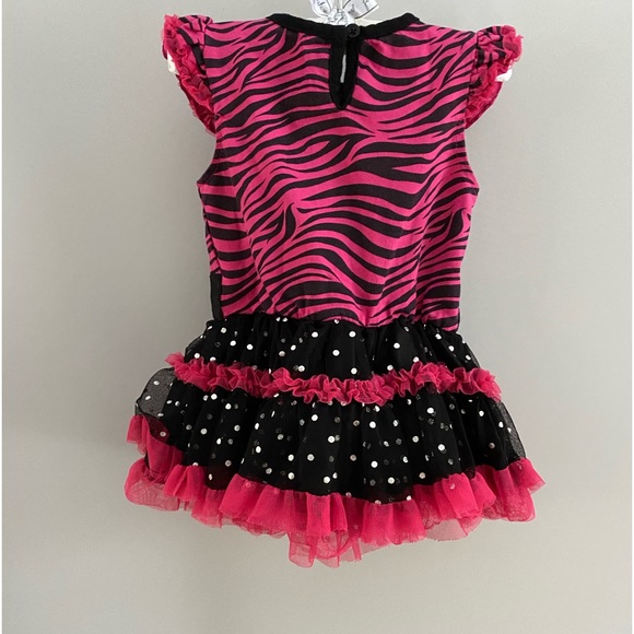 Baby Glam Ruffle Polka Dot Onesie Bodysuit Dress - Picture 2 of 10